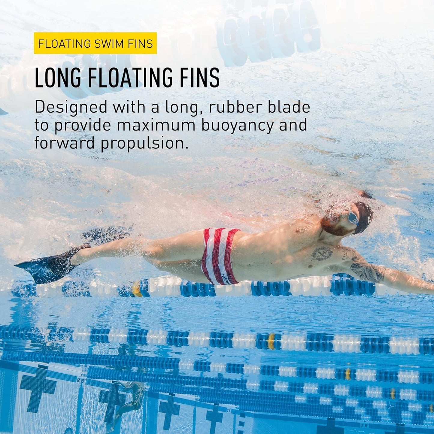 FINIS Long Floating Fins for Swimming, Training, Snorkeling.