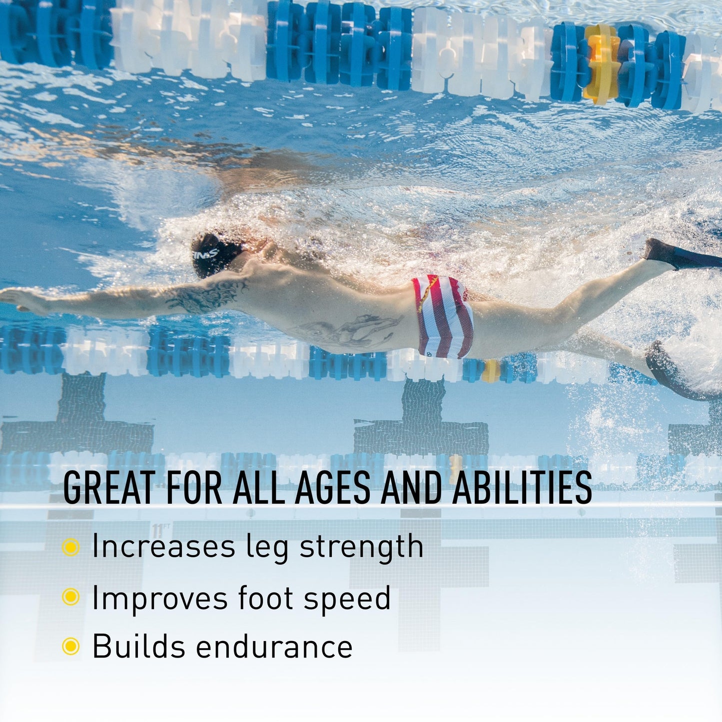 FINIS Long Floating Fins for Swimming, Training, Snorkeling.